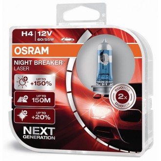 Osram H4 Night Breaker LASER Gen2 +150% 2ks/Bal. Osram H4 Night Breaker LASER Gen2 +150% 2ks/Bal.