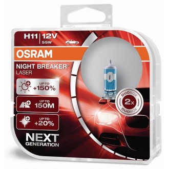 Osram H11 Night Breaker Laser Gen2 +150% 2ks/Bal. Osram H11 Night Breaker Laser Gen2 +150% 2ks/Bal.